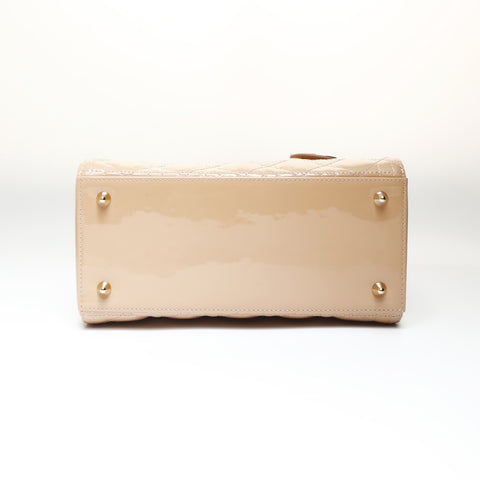 Christian Dior Lady Dior Cannage 2way Pink Beige Metal Gold Shoulder Bag beige WS26996