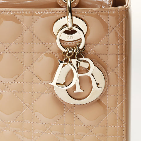 Christian Dior Lady Dior Cannage 2way Pink Beige Metal Gold Shoulder Bag beige WS26996