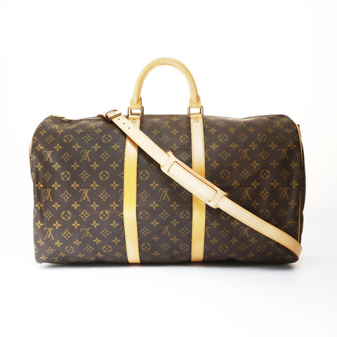 LOUIS VUITTON 1998 Monogram Keepall Bandouliere 55 Boston bag Brown WS26997