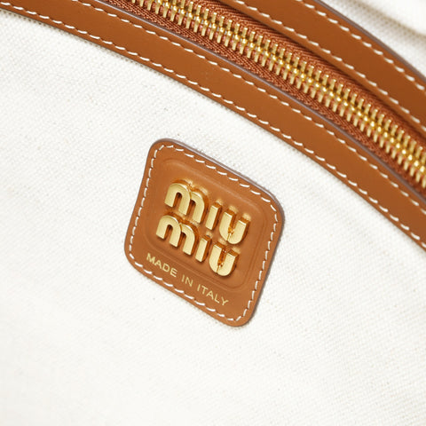 Miu Miu Ivy Stripes Shoulder Bag Brown WS27000