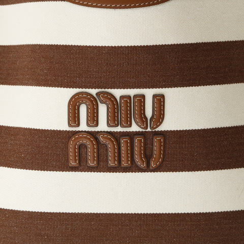 Miu Miu Ivy Stripes Shoulder Bag Brown WS27000