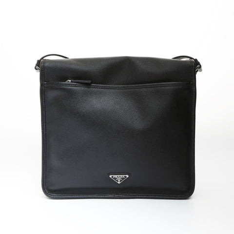 PRADA Safiano leather Shoulder Bag black WS27002