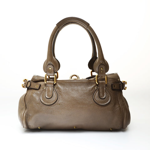 Chloe Paddington Leather Boston Bag Shoulder Bag Brown WS27007