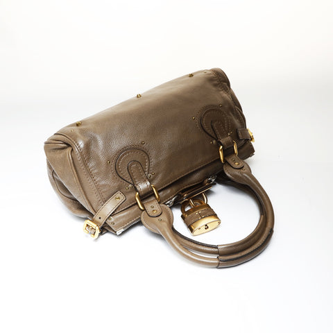 Chloe Paddington Leather Boston Bag Shoulder Bag Brown WS27007