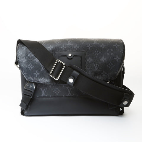 LOUIS VUITTON Monogram Eclipse Messenger Voyage PM Shoulder Bag black WS27008