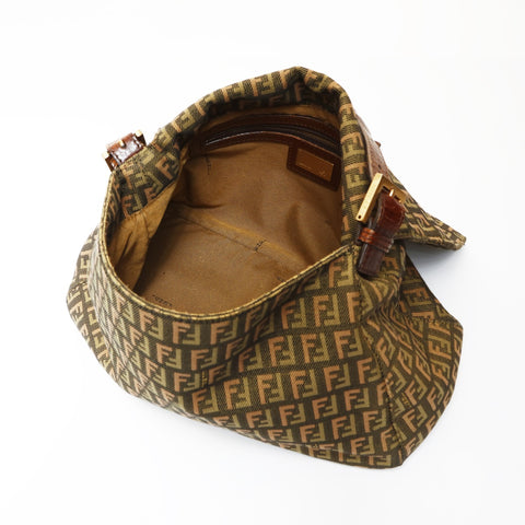 FENDI Zucchino mamma bucket Shoulder Bag khaki WS27009