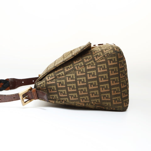 FENDI Zucchino mamma bucket Shoulder Bag khaki WS27009