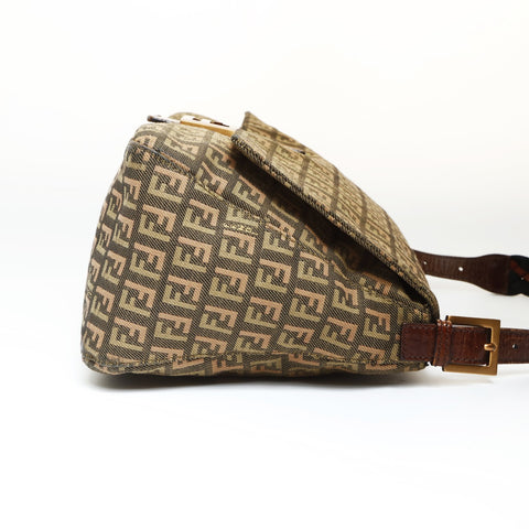 FENDI Zucchino mamma bucket Shoulder Bag khaki WS27009