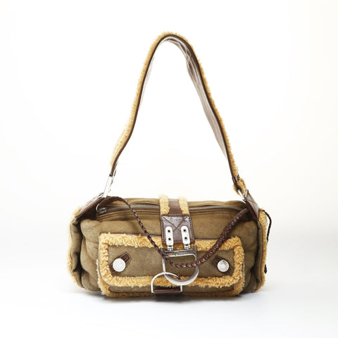Christian Dior Flight Line Mouton Shoulder Bag beige WS27012
