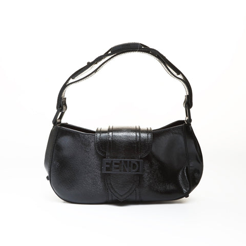 FENDI Logo studs Shoulder Bag black WS27015