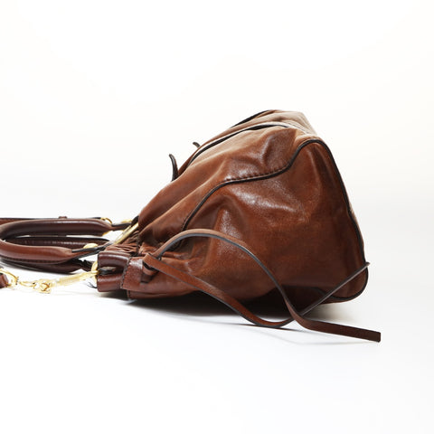 Miu Miu Vitellolux 2way Handbag Brown WS27016