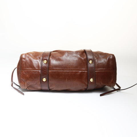 Miu Miu Vitellolux 2way Handbag Brown WS27016