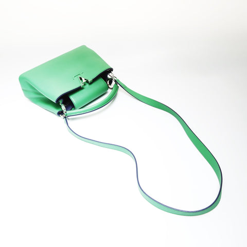 LOUIS VUITTON 2015 Capucines BB Taurillon Clemence Leather Handbag green WS27019