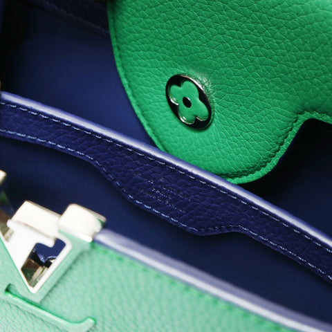 LOUIS VUITTON 2015 Capucines BB Taurillon Clemence Leather Handbag green WS27019