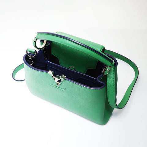 LOUIS VUITTON 2015 Capucines BB Taurillon Clemence Leather Handbag green WS27019