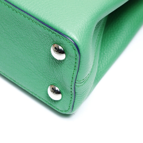 LOUIS VUITTON 2015 Capucines BB Taurillon Clemence Leather Handbag green WS27019