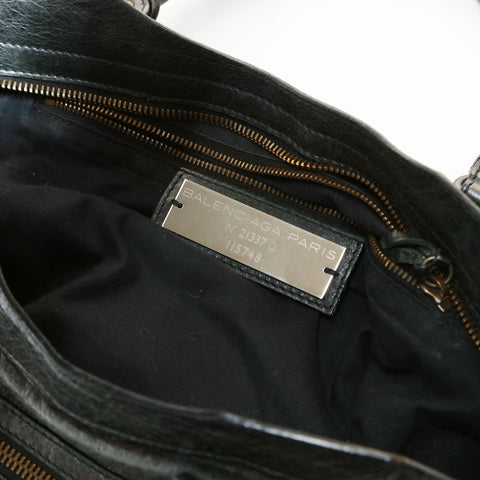 BALENCIAGA City Leather 2WAY Handbag black WS27022
