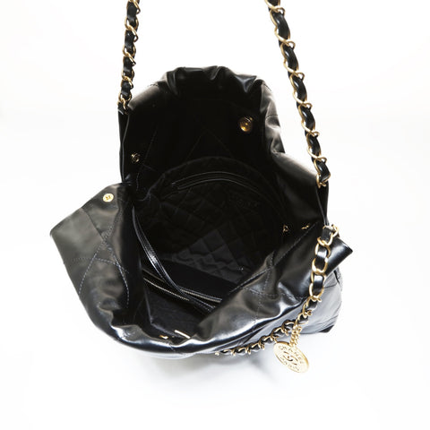 CHANEL Chanel 22 Shiny Calfskin Shoulder Bag black WS27023
