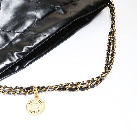 CHANEL Chanel 22 Shiny Calfskin Shoulder Bag black WS27023