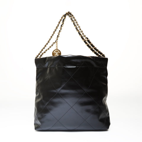 CHANEL Chanel 22 Shiny Calfskin Shoulder Bag black WS27023
