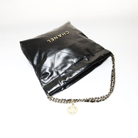 CHANEL Chanel 22 Shiny Calfskin Shoulder Bag black WS27023