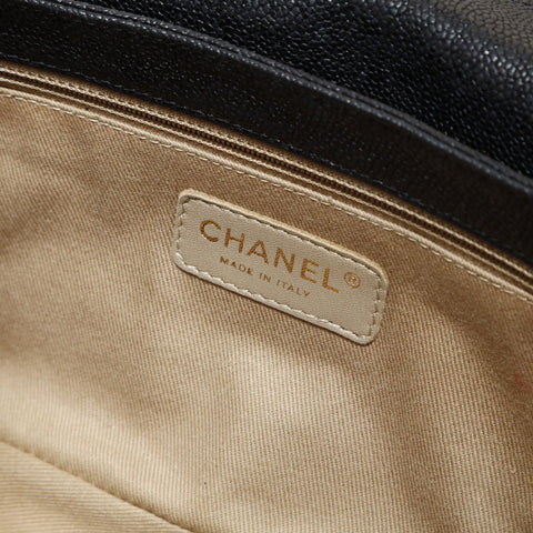 CHANEL 16th series 2.55 Caviar Skin Chain Shoulder Bag black WS27024