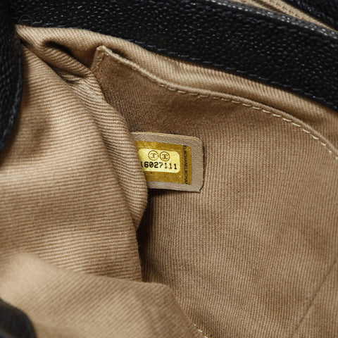 CHANEL 16th series 2.55 Caviar Skin Chain Shoulder Bag black WS27024