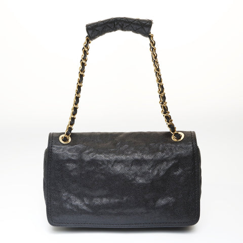 CHANEL 16th series 2.55 Caviar Skin Chain Shoulder Bag black WS27024