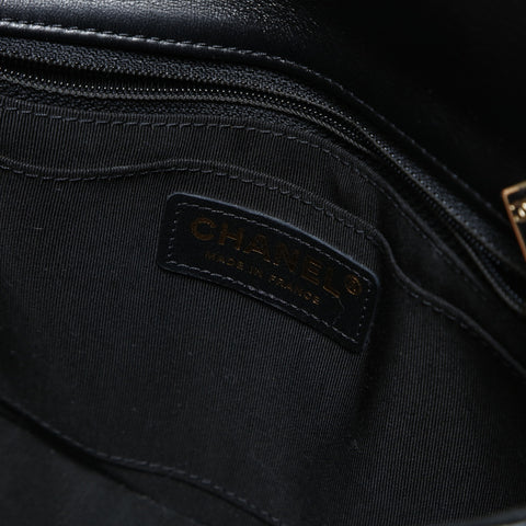 CHANEL No. 29 2019 Frill Matelasse Gold Metal Rum Shoulder Bag black WS27025