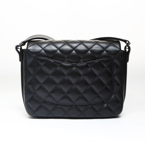 CHANEL No. 29 2019 Frill Matelasse Gold Metal Rum Shoulder Bag black WS27025