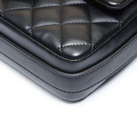 CHANEL No. 29 2019 Frill Matelasse Gold Metal Rum Shoulder Bag black WS27025