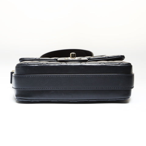 CHANEL No. 29 2019 Frill Matelasse Gold Metal Rum Shoulder Bag black WS27025