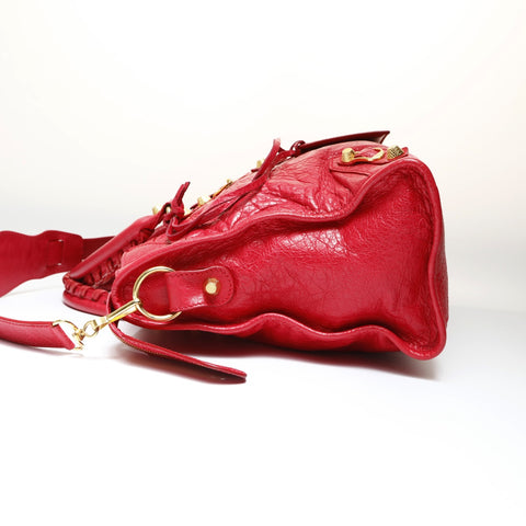 BALENCIAGA Giant City Leather 2way Handbag Red WS27026