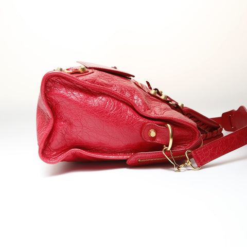 BALENCIAGA Giant City Leather 2way Handbag Red WS27026