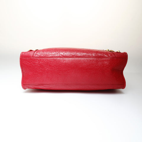 BALENCIAGA Giant City Leather 2way Handbag Red WS27026