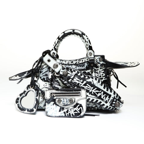 BALENCIAGA Neo Cagol Graffiti 2way City Handbag black WS27028