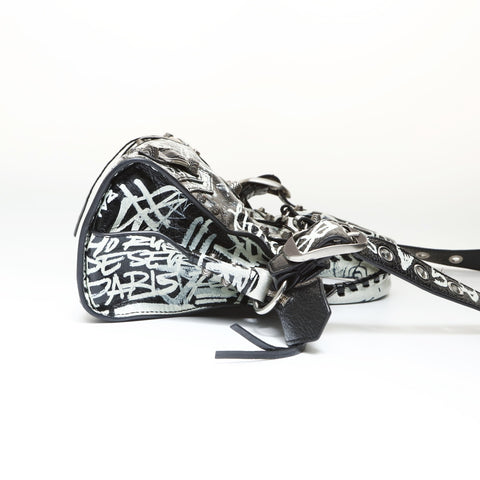 BALENCIAGA Neo Cagol Graffiti 2way City Handbag black WS27028