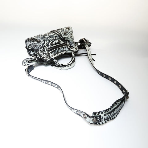 BALENCIAGA Neo Cagol Graffiti 2way City Handbag black WS27028