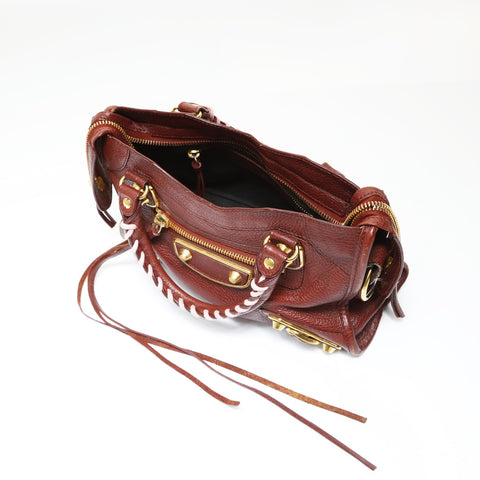 BALENCIAGA Giant Mini City 2way Handbag Brown WS27030