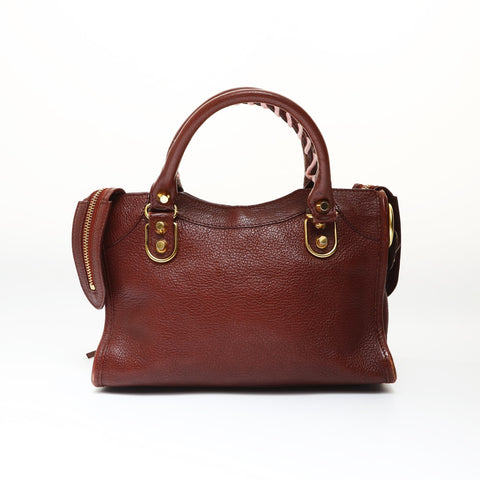 BALENCIAGA Giant Mini City 2way Handbag Brown WS27030