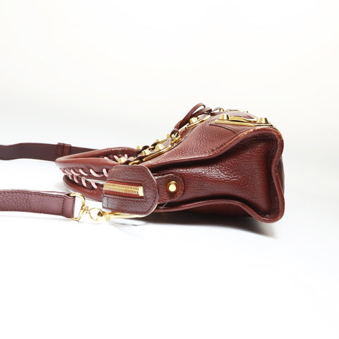 BALENCIAGA Giant Mini City 2way Handbag Brown WS27030