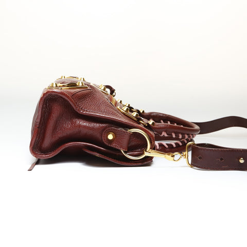BALENCIAGA Giant Mini City 2way Handbag Brown WS27030