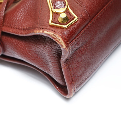 BALENCIAGA Giant Mini City 2way Handbag Brown WS27030