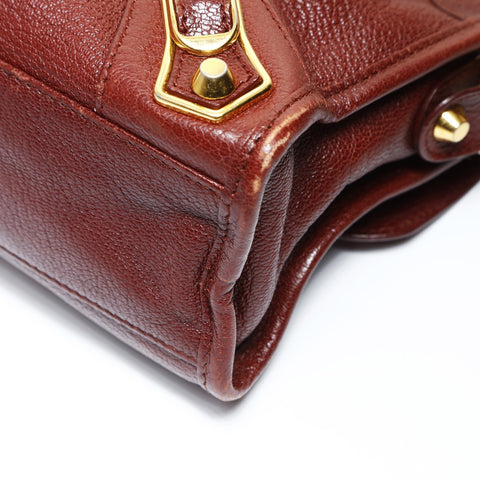 BALENCIAGA Giant Mini City 2way Handbag Brown WS27030