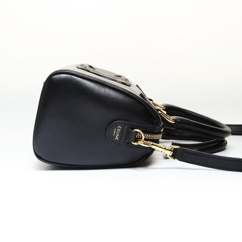 CELINE Triomphe Cuir 2way Handbag black WS27033