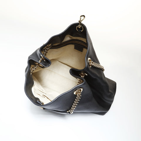 GUCCI Soho Interlocking Logo Chain Bag Shoulder Bag black WS27038