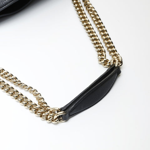 GUCCI Soho Interlocking Logo Chain Bag Shoulder Bag black WS27038