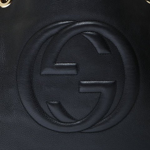 GUCCI Soho Interlocking Logo Chain Bag Shoulder Bag black WS27038