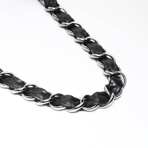 CHANEL 10 series 2005-2006 Tweed Check COCO Mark Shoulder Bag black WS27039