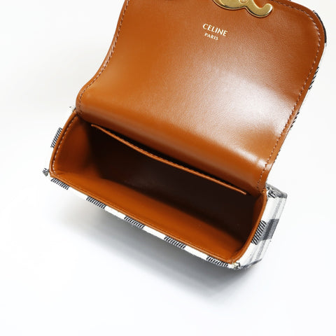 CELINE Mini Claude Check Triomphe Shoulder Bag multicolor WS27041
